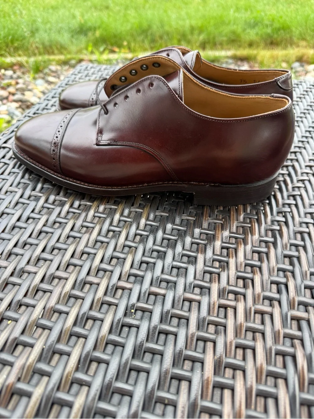 Johnston & Murphy Hutton Cap Toe Oxford Shoes Tuscan Brown 7.5 D Leather